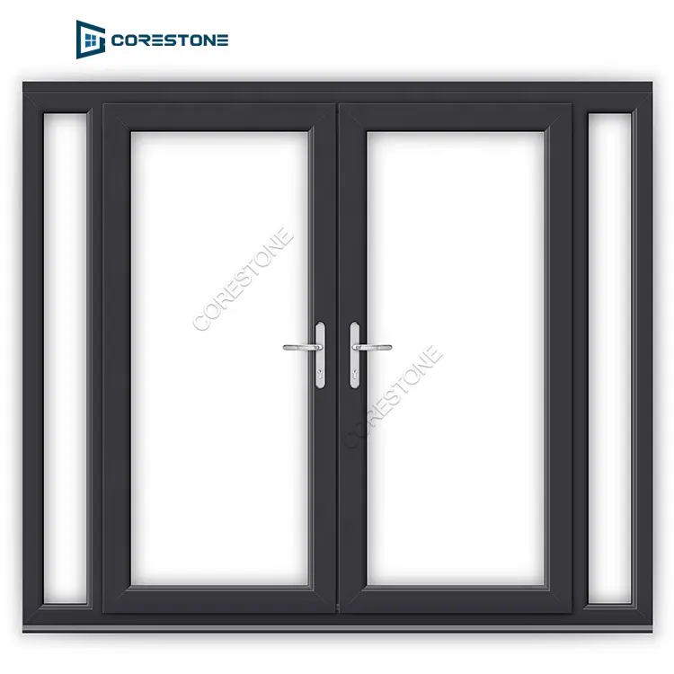 Custom commercial doors swinging steel security entry New design aluminum stained glass partition door swing doors