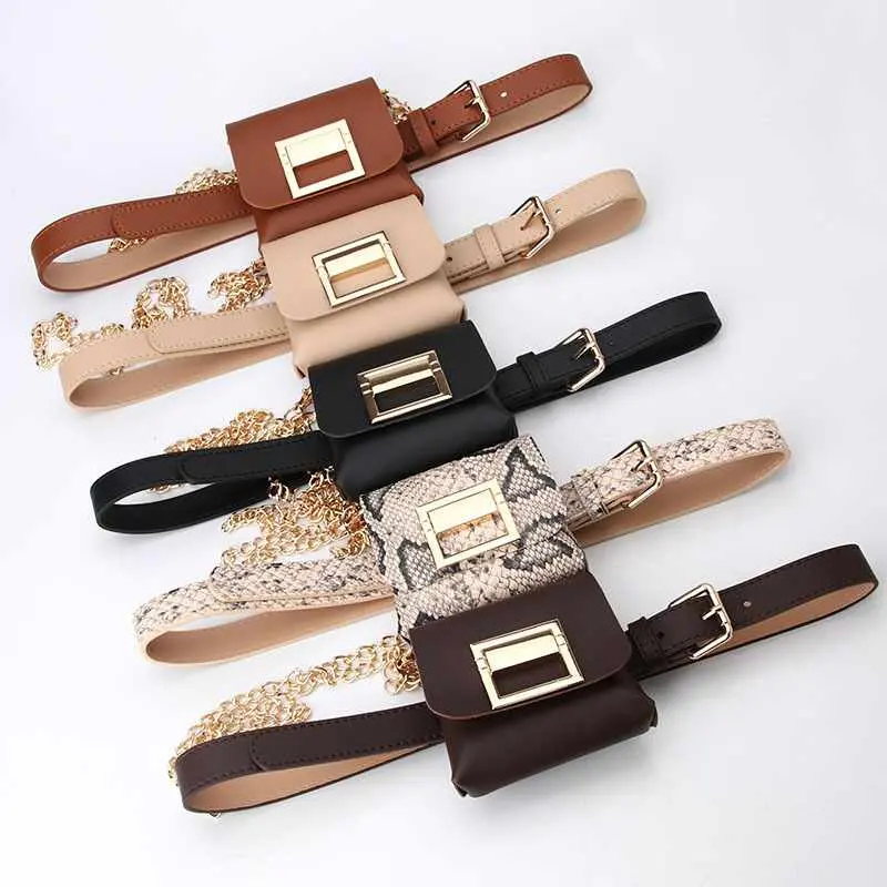 2021Women Fashion Mini Waist Bag PU Leather Belt Bag Pouch Fanny Packs Cell Phone Bag With Adjustable Belt For Women