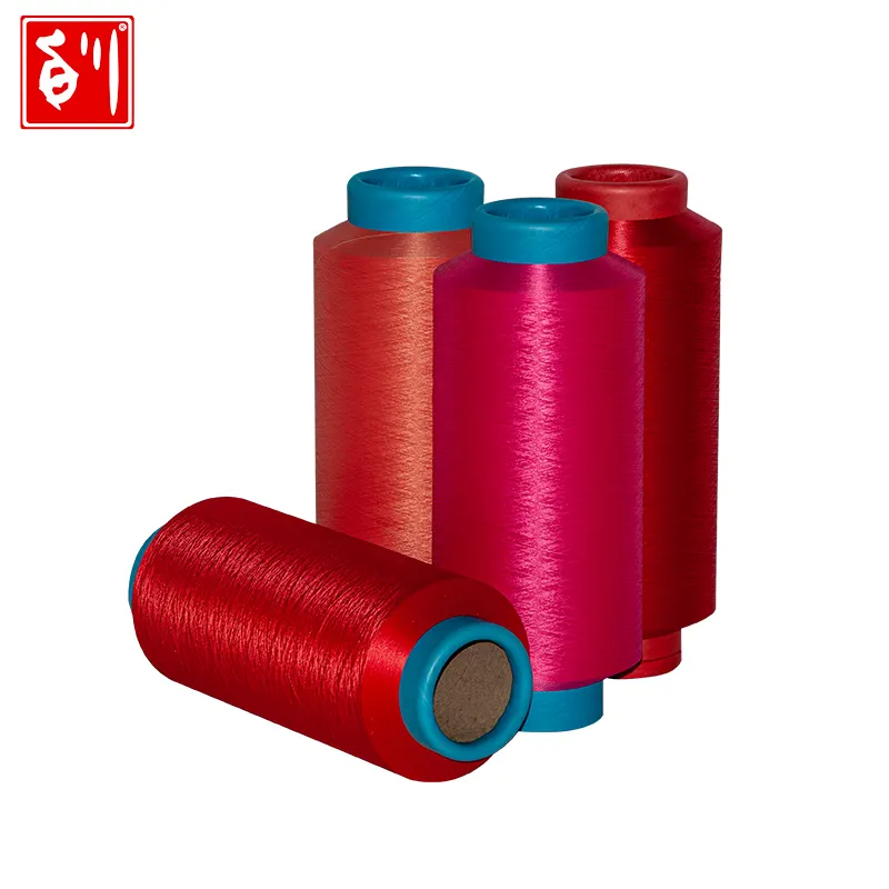 Baichuan dope dyed regenerated polyester colored recycled polyester yarn