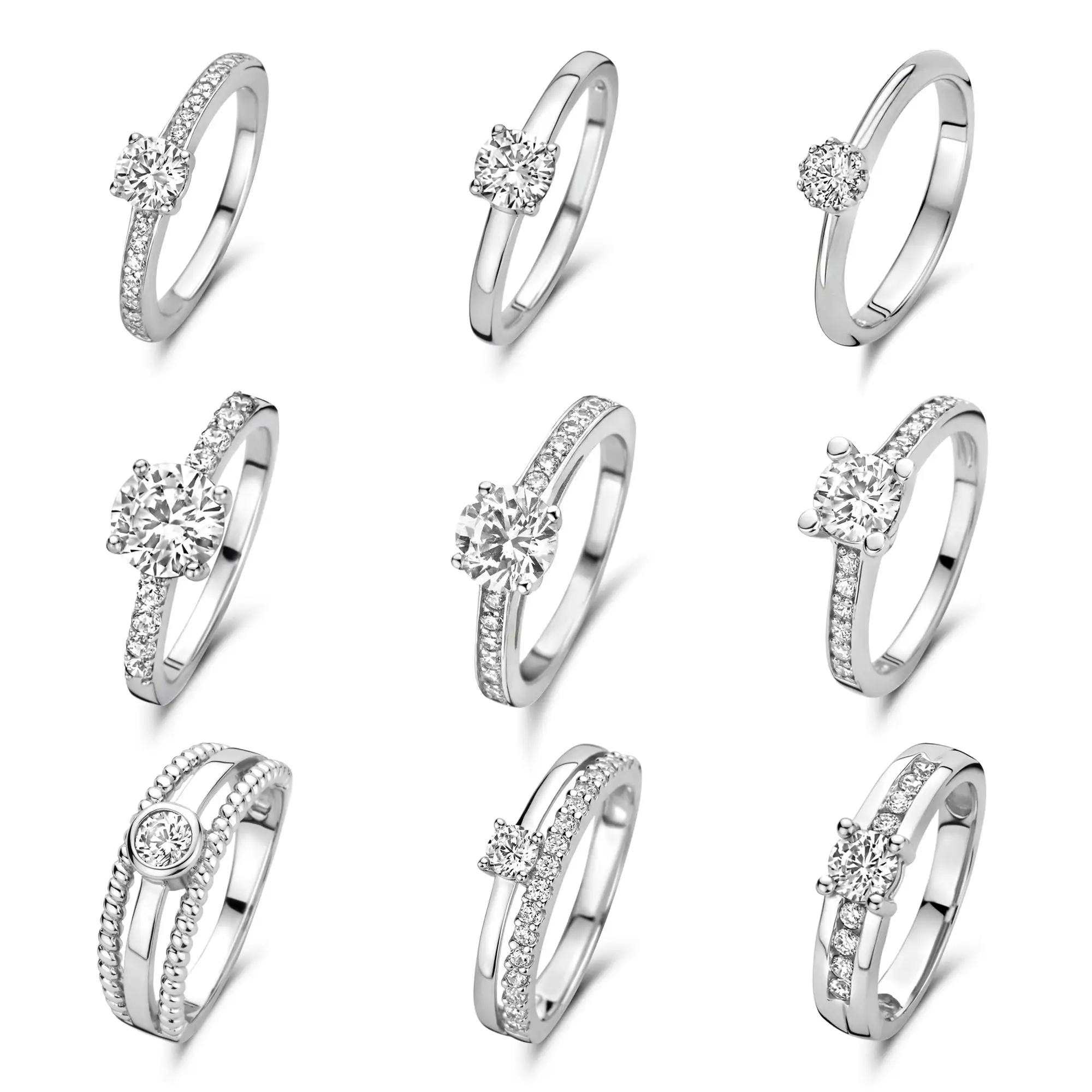 Модное Ювелирное кольцо 2 карата, обручальное кольцо с бриллиантом муассанитом, ювелирные изделия, кольца обещания из белого золота 18 карат/