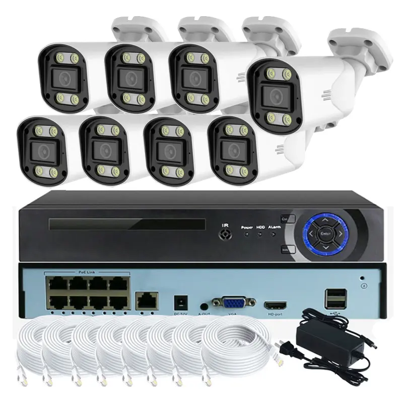 8CH 4MP NVR комплект IP POE CCTV сетевая камера с двухсторонним аудио