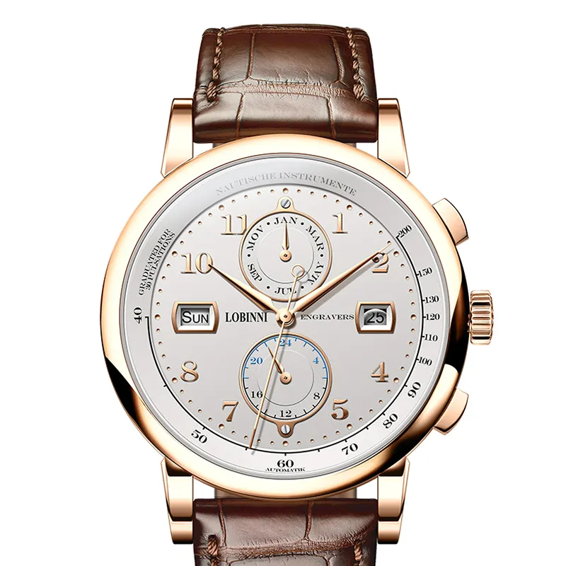LOBINNI luxury brand wrist watch men jam tangan automatic mechanical watch