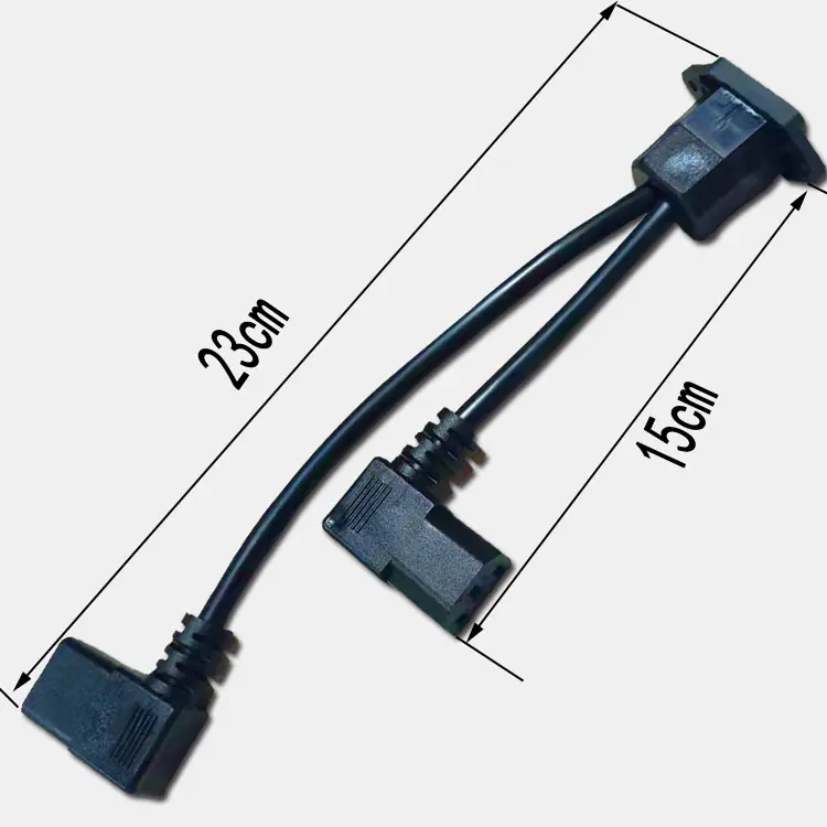 Кабель питания Doxconn Factory с заглушкой, Трехконтактный штекер IEC60320 20AWG C14-двойной угол C13, Женский Y-образный удлинитель, шнур питания