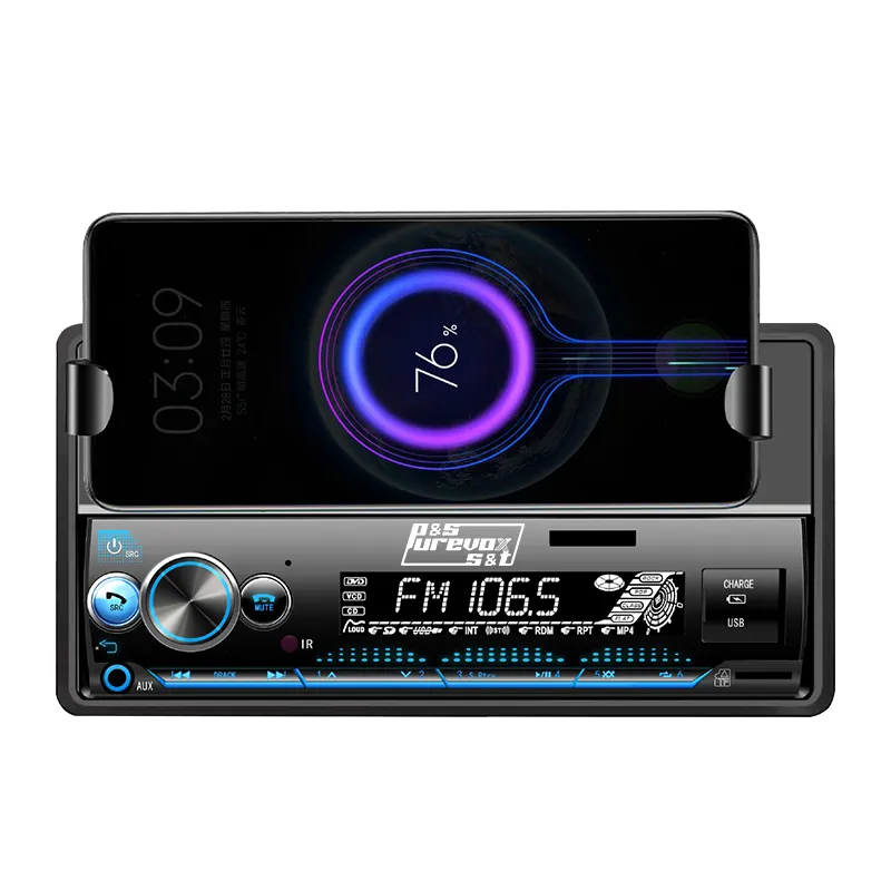 Оптовая продажа, Автомобильный MP3-плеер с держателем для телефона, беспроводной Carplay BT 12 В, Aux Fm-передатчик, автомобильная стереосистема