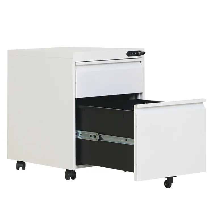 Customized Steel Office Furniture 2 Drawers A4 Filing Cabinet Mobile Pedestal Cabinet With Coded Lock