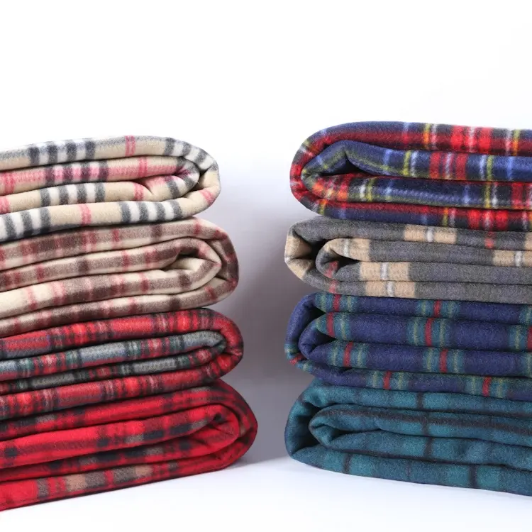 Роскошное двустороннее клетчатое простое полиэфирное Флисовое одеяло с принтом по индивидуальному заказу