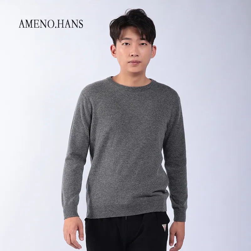 Высококачественный модный серый свитер с круглым вырезом для мальчиков, дизайнерский пуловер с попкорном