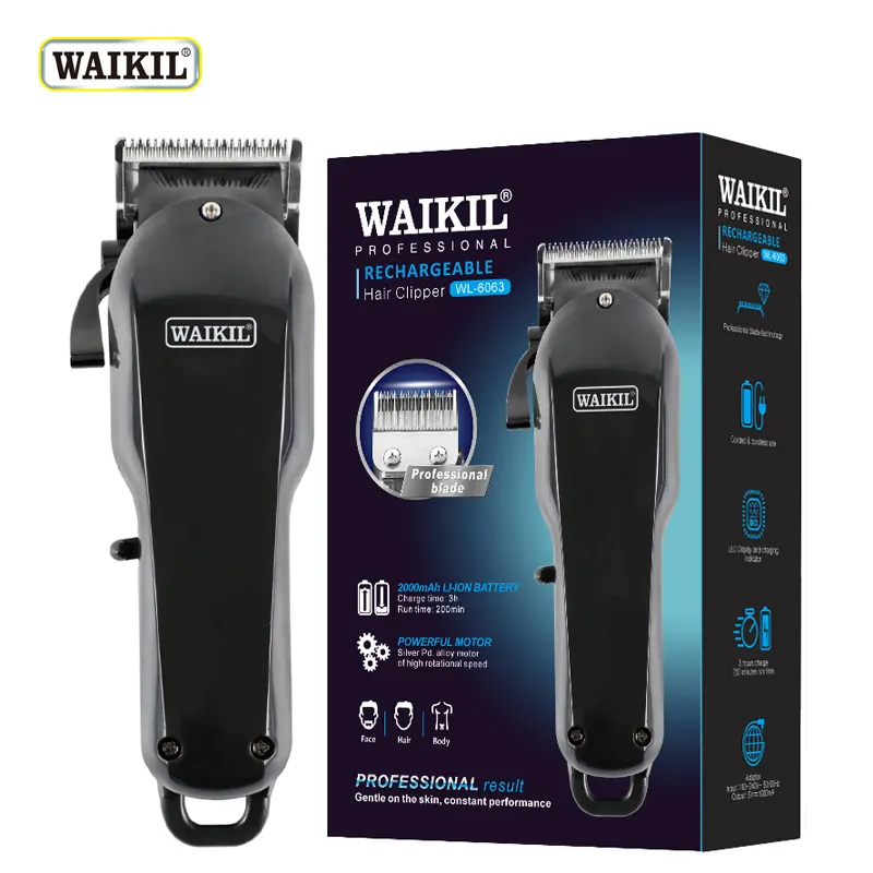 Новый профессиональный триммер для волос WAIKIL, лучшая машинка для стрижки волос, Парикмахерская, Мужская электрическая машинка для бритья, Беспроводная Машинка для стрижки волос