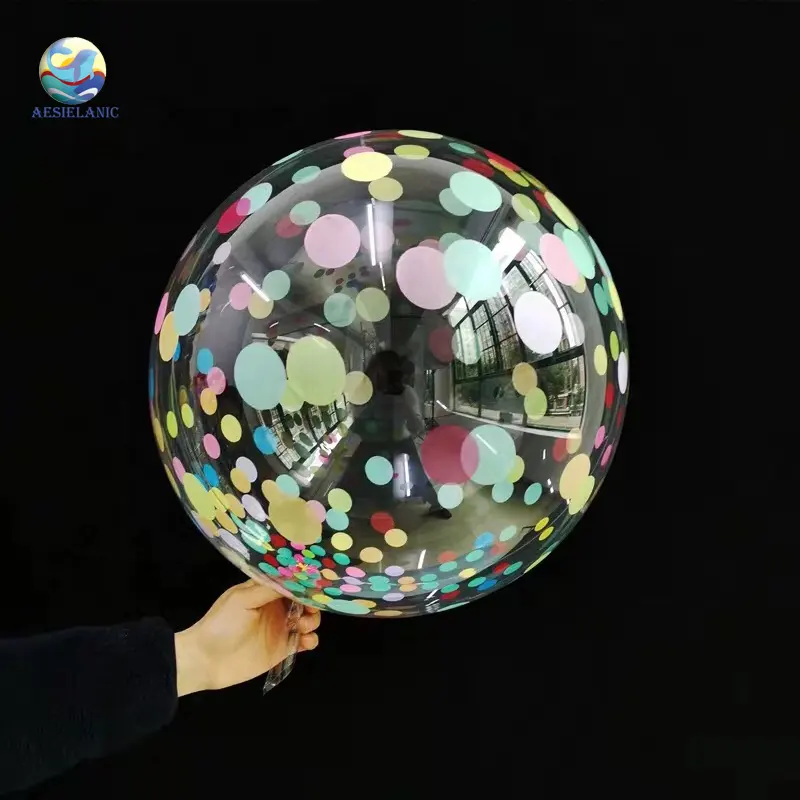 2020 new 18 inch bubble rainbow print dot transparent bobo balloon Instagram hot sale decoration factory wholesale price