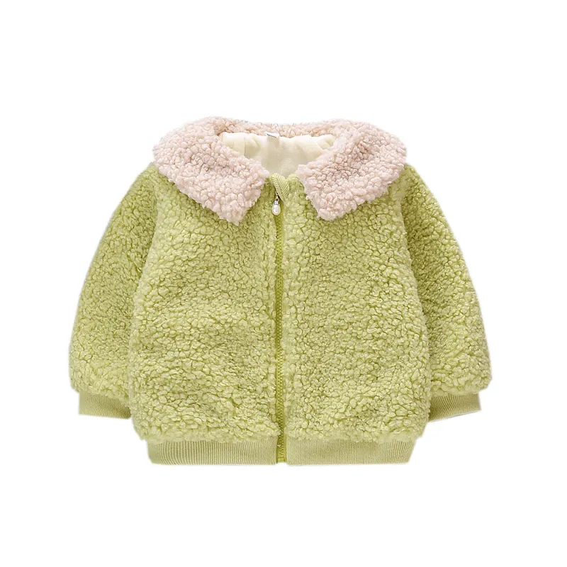 Wholesale OEM winter coral fleece soft thicken kids baby girl faux fur coat