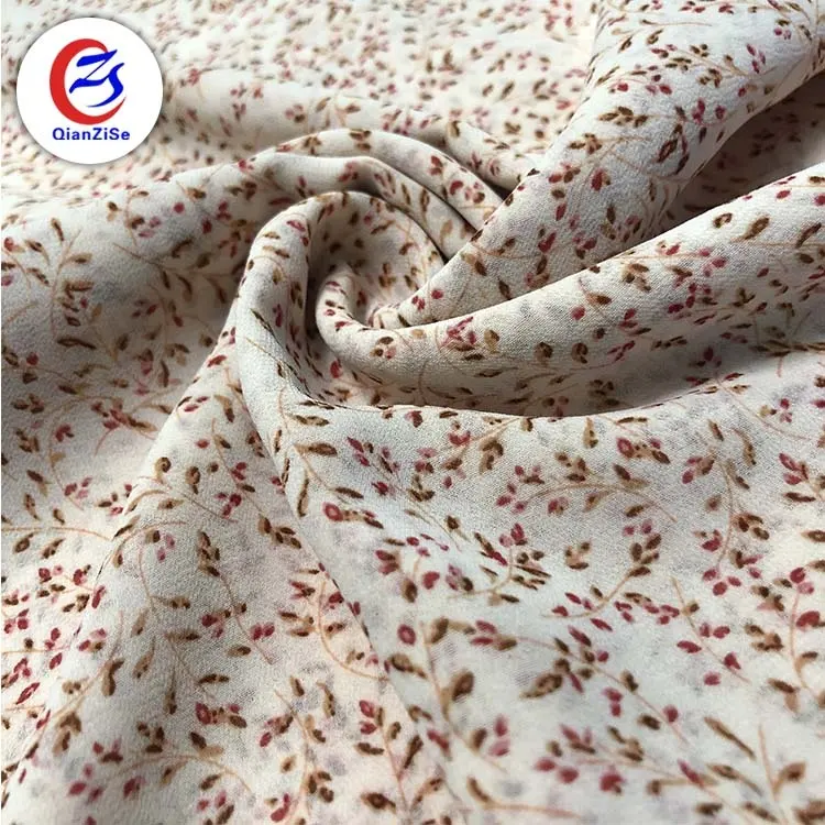 summer dress material 75D chiffon elegant tiny flower pattern fabric