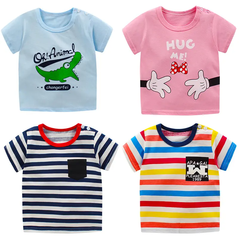 Korean Baby Clothing Baby Boys Or Girls Summer Short Sleeve Cotton Baby T-shirt