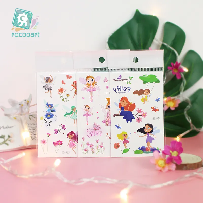 Latest 2020 Cartoon Children Face Tattoo Sticker Fairy Flower Temporary Tattoo Stickers For Kids Birthday Party