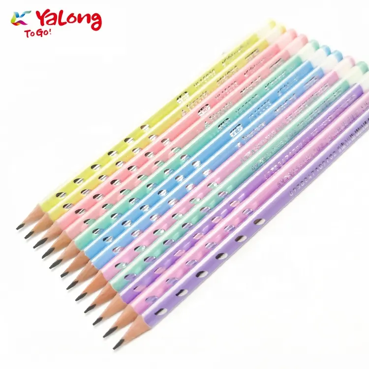 Wholesale HB pencil barreled packing pencil 6 color mixed pencils for writing