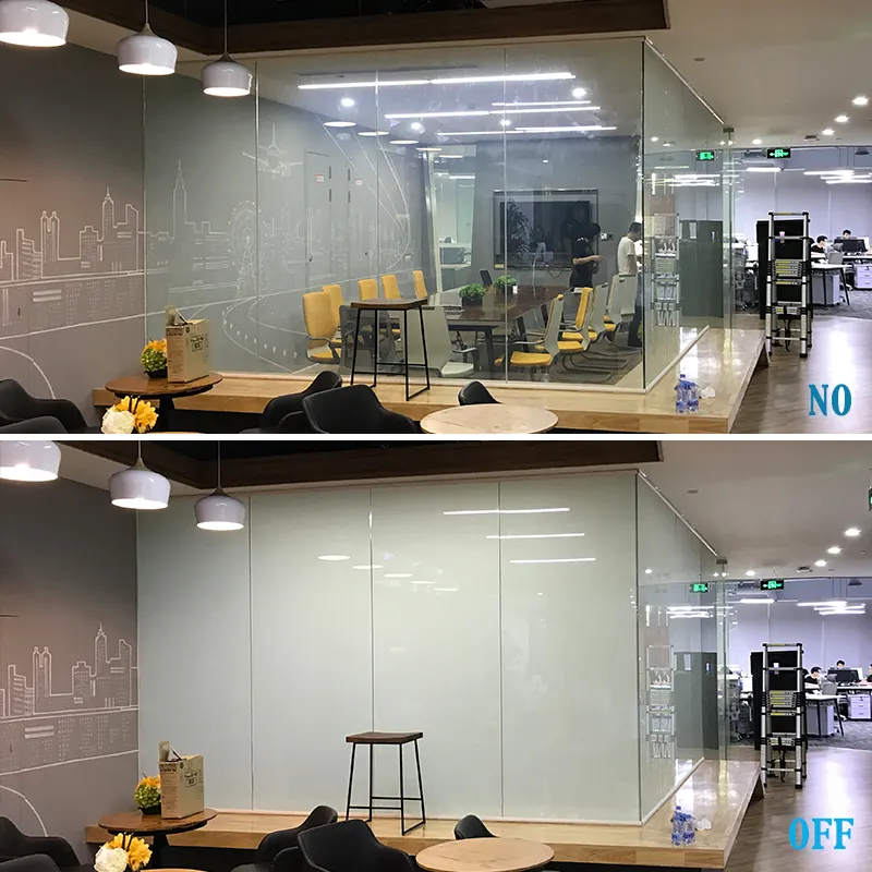 PDLC Intelligent Smart Glass Film For Rooms Offices Partition Electric Smart Film Windows