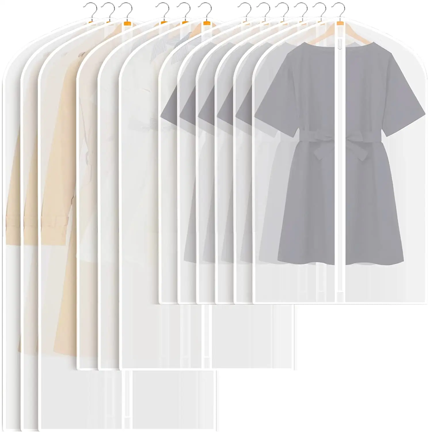 Белый изготовленный на заказ вися платье костюм Одежда прозрачный шкаф для хранения Пылезащитная крышка шкаф одежды протектор мешок с застежкой-молнией