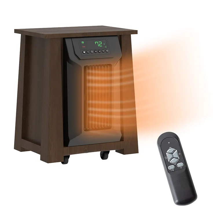 Бездымный нагреватель ECO Wood 750 Вт 1500 Вт, 8 элементов, инфракрасный портативный нагреватель со светодиодным дисплеем