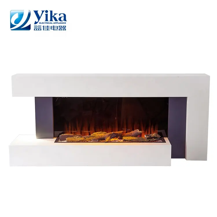 New design 24 hours timer luxury electric fireplace wall mounted with log set