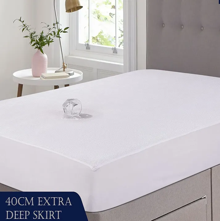 Wholesale cheap hospital waterproof bed terry hotel knitted mattress protector