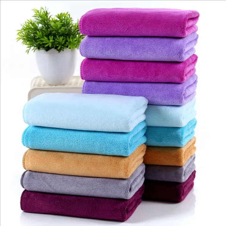 Wholesale embroidery Logo 35 *75 thickened fiber towel beauty salon dry hair disinfection salon towel