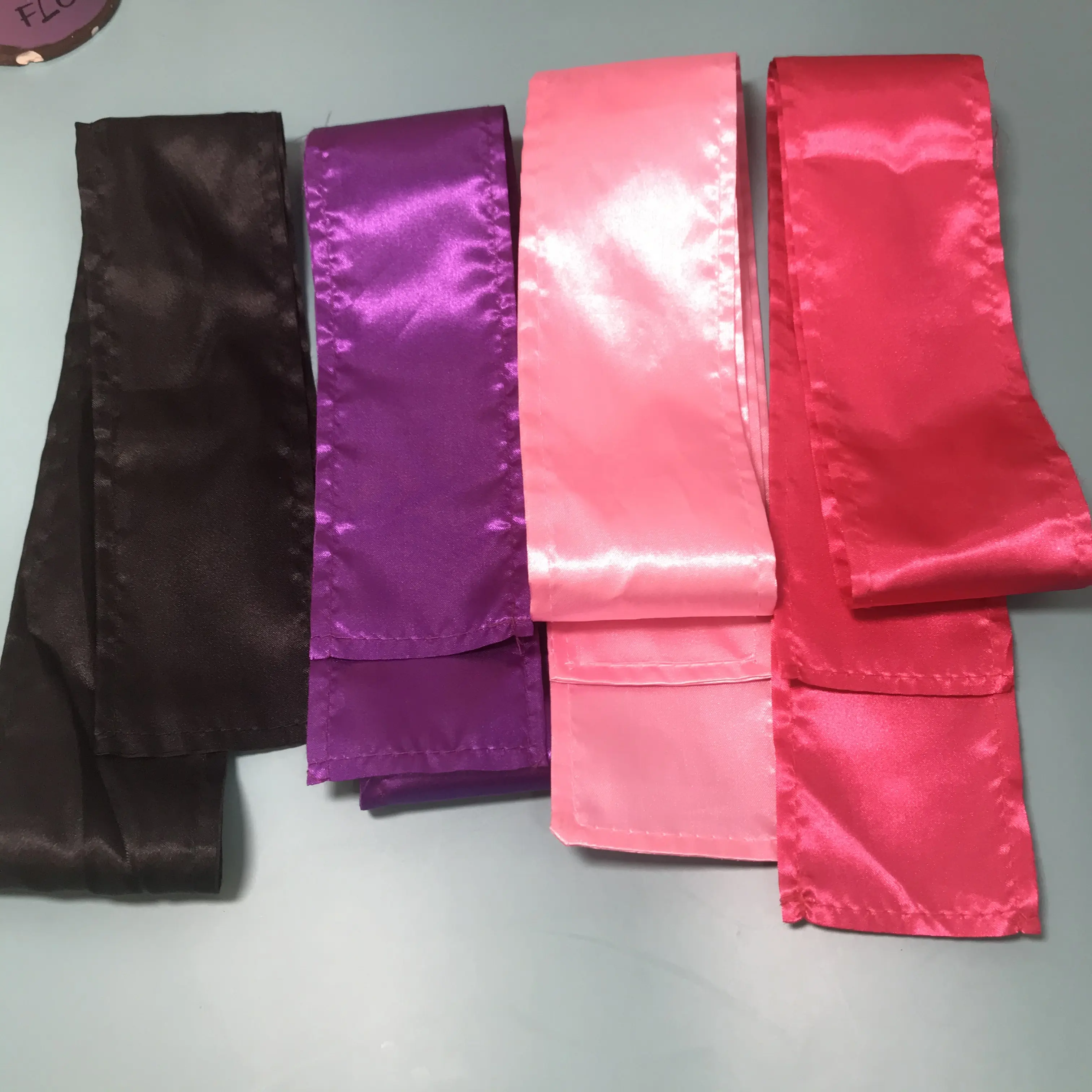 Wholesale custom printed brand satin silk headwrap