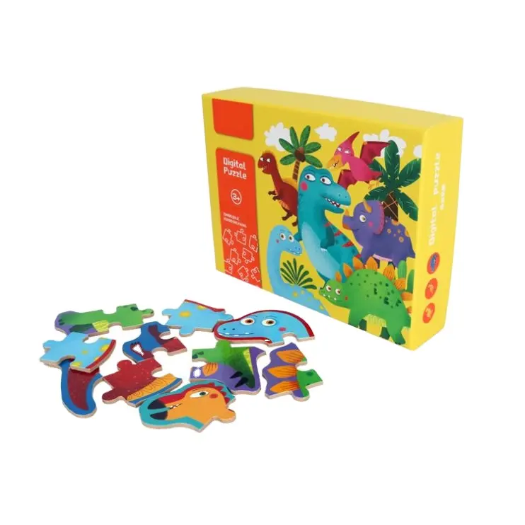 54 штуки с рисунком динозавра из мультфильма деревянные головоломки животных образовательные головоломка для детей головоломки игрушки