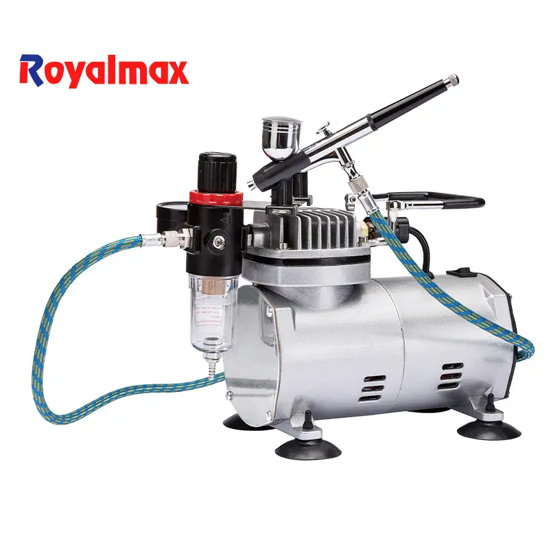 Airbrush Compressor Royalmax TC-20BK 1/6HP Piston Airbrush Compressor Kit