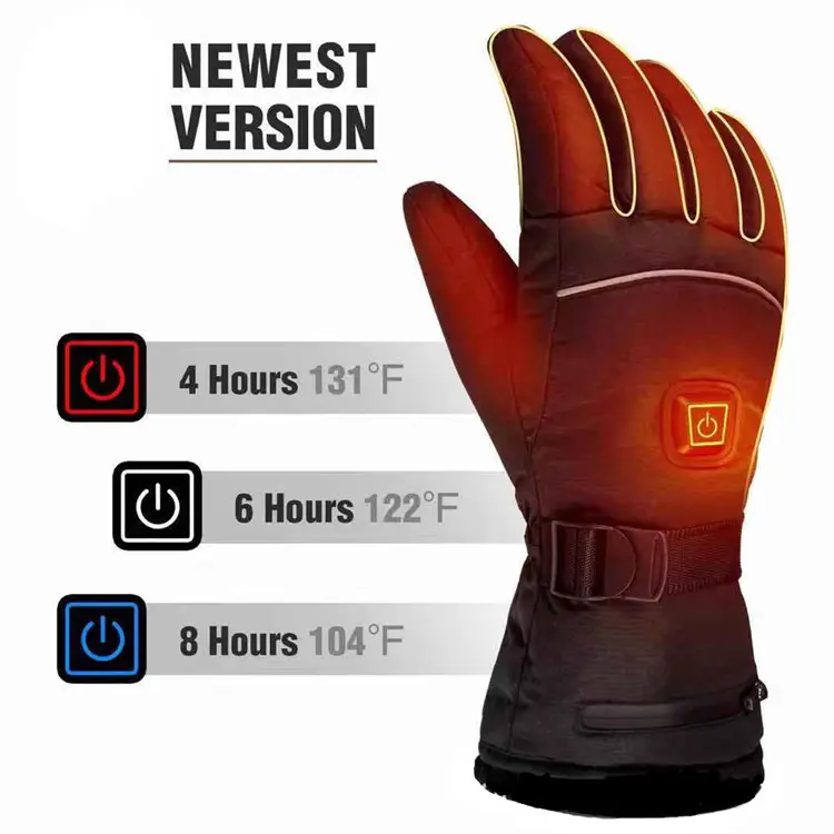 Customized Winter Battery Powered DC USB Electric Warm Thermal Heated Ski Snowboard Gloves