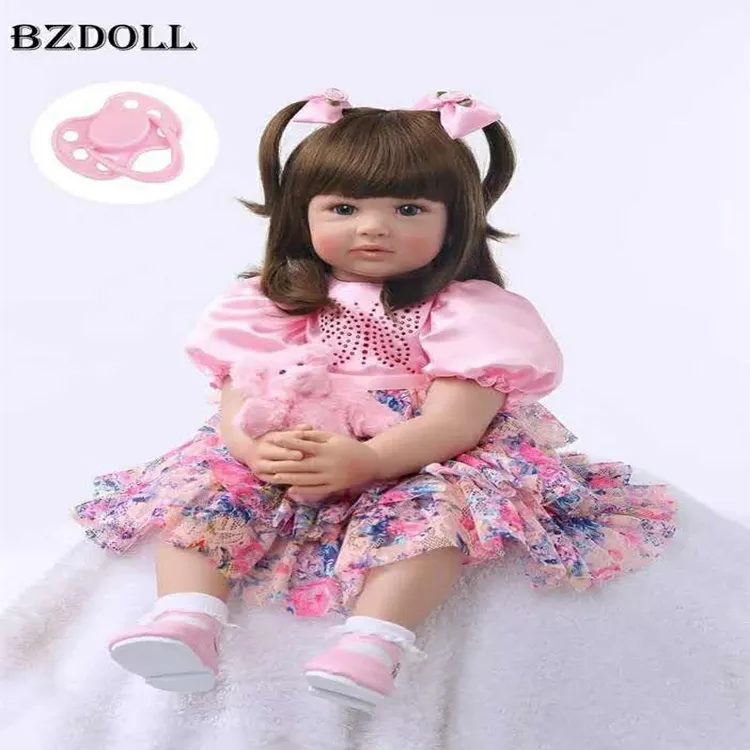 Реалистичная виниловая кукла-реборн для маленьких девочек, Реалистичная Детская кукла принцессы с мягким тканевым телом, подарок на день рождения, игрушки, 60 см