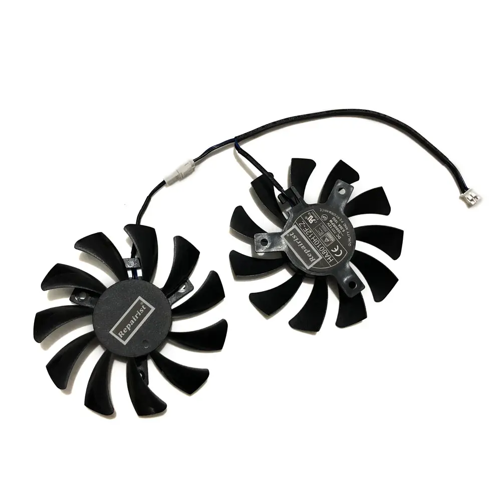 HA8010H12F-Z 75 мм 2Pin GTX1050Ti GPU Cooler DUAL Fan для MSI Geforce GTX 1050Ti GTX-1050-Ti-4GT-OC охлаждение графической карты