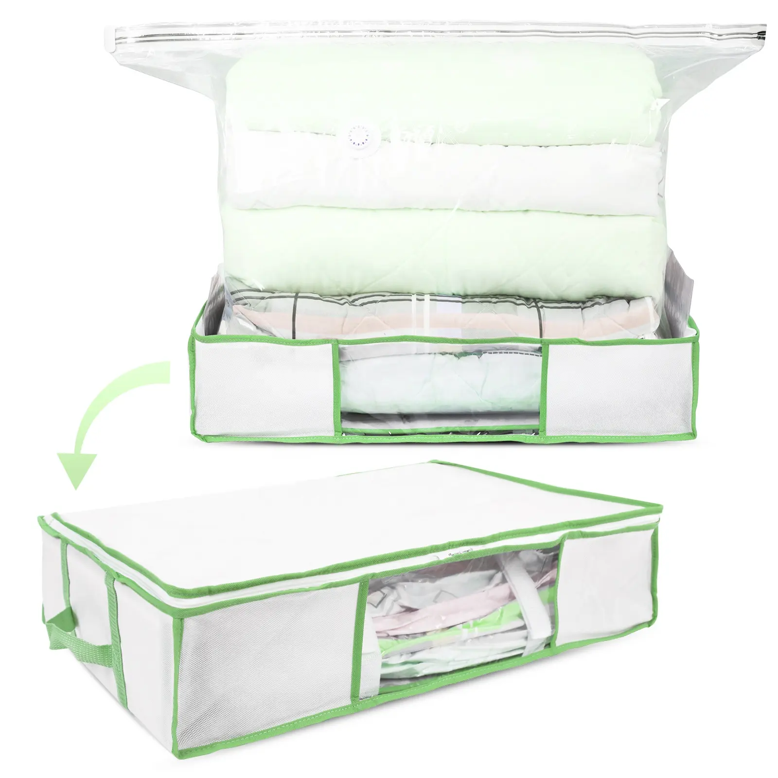 Высокое качество Компактный застегивающийся вакуумный сжатый организатор складная Ткань Оксфорд одеяло ткани вакуумный ящик для хранения