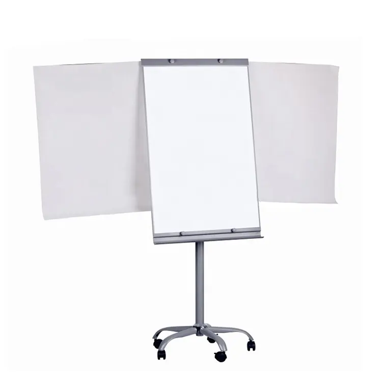 Hot selling school office height adjustable magnetic whiteboard flipchart easel mobile white board flip chart stand with wheels