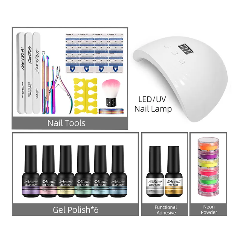 NAILWIND Oem Private Label Girls Gift Gel Varnish Starter Kit DIY Design Manicure Uv Led Resin Nail Gel Polish Set For Wholesale