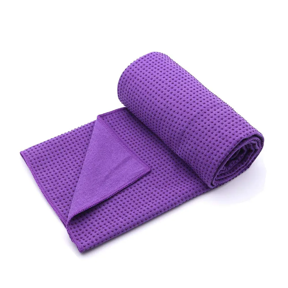 Manufacture ODM Custom Absorbent Microfiber Hot Yoga Towel Anti Slip With PVC Dots