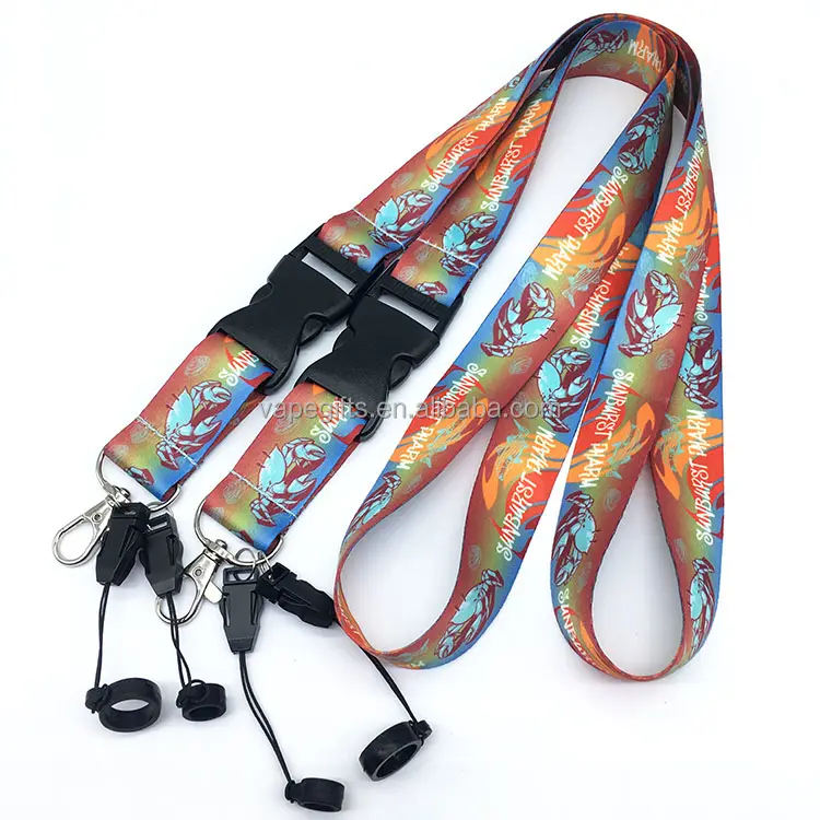 Anti-Lost Lanyard for ecig Necklace Lanyards Pendant Holder Lanyard Safety Neck Strap with Silicone Ring for vape pen pod