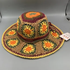 2022SS NEW LADIES 100%PAPER Hollow embroidered sun hat