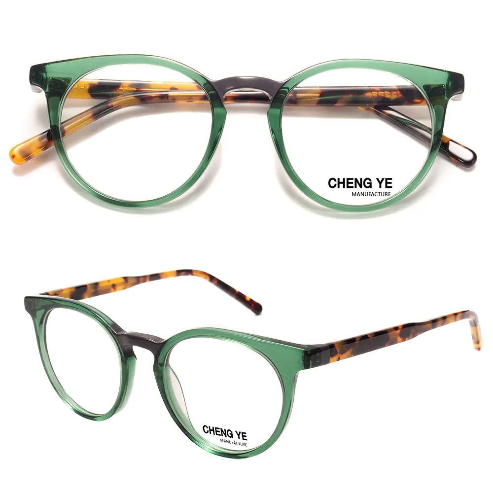 Spot High Quality 3 Color Round Full Frame Acetate Size 44-24-140Youth Decorative eyewear