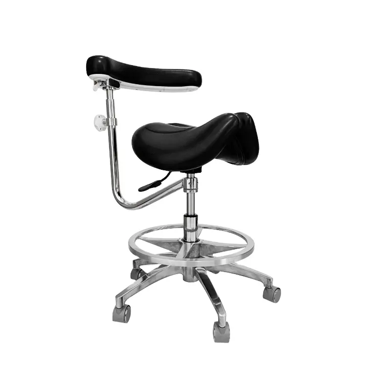 AliGan Dental Equipmet Popular black doctor chair comfortable ergonomic dental saddle seat stool