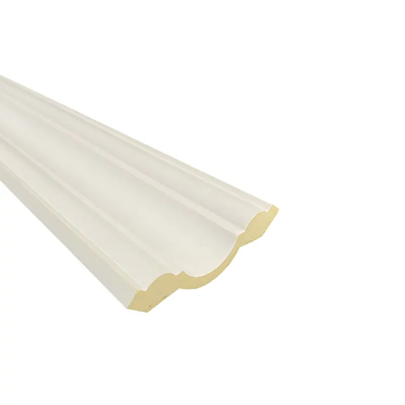 Ceiling Decoration Pure White Pu Cornice Crown Shape Polyurethane Crown Molding For Ceiling