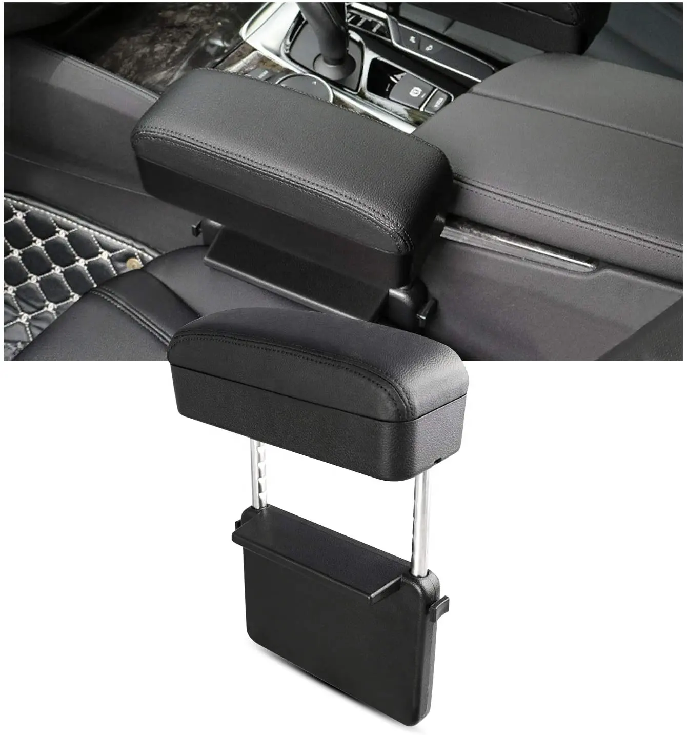 Adjustable Universal Car Center Console Arm Rest Pillow Box Hand rest Support Car Armrest Organizer Cushion