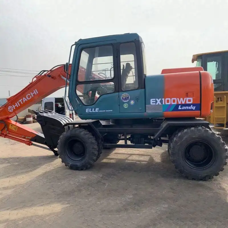 Used earth-moving wheel EX100W Hitachi excavator for sale in japan