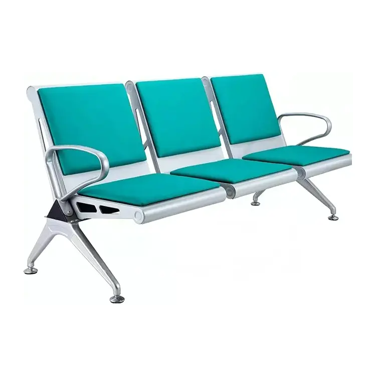 Waiting Beautiful Chair Supplier ISO CE Approved Airport Seating Public Stainless Steel Chinese Waiting Bench for Hospital Metal