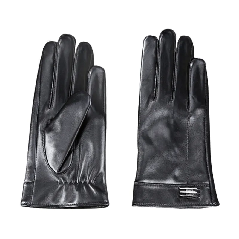 5511 Customized sheepskin Mens leather gloves Warm black brown Fleece lined Car Driving Other Sports Winter Bike Gloves