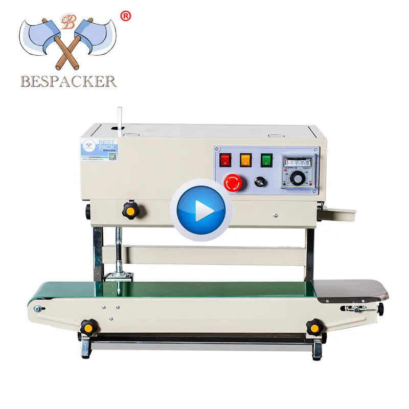 FR-880 Vertical Nitrogen Gas Flushing Continuous Bag Sealer Sealing Machine With Date Code Printing