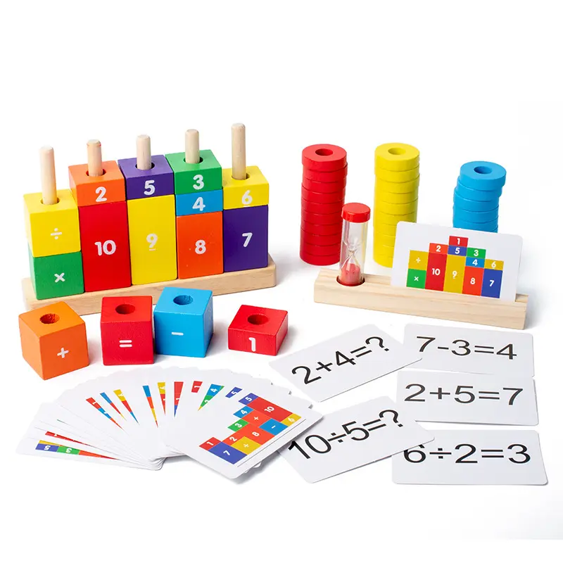 Высококачественные Деревянные блоки, математическая колонка, игрушка для детей, обучающая арифметическая игра по английскому правописанию