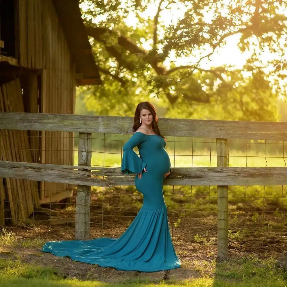 Профессиональные платья полной длины для беременных с открытыми плечами платья для беременных для фотосессии