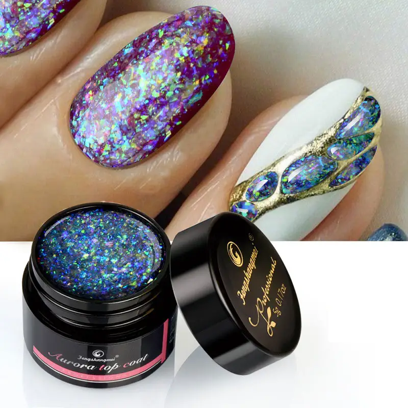Цветной Блестящий Алмазный гель для дизайна ногтей от частного бренда BQAN 2021, хромированный светящийся в темноте акриловый порошок для ногтей