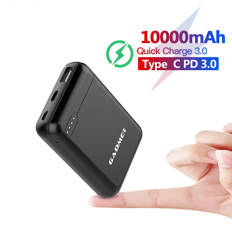 ODM oem карманное портативное зарядное устройство Внешний аккумулятор 10000 мАч qc3.0 9 В Быстрая зарядка для телефона 12 В