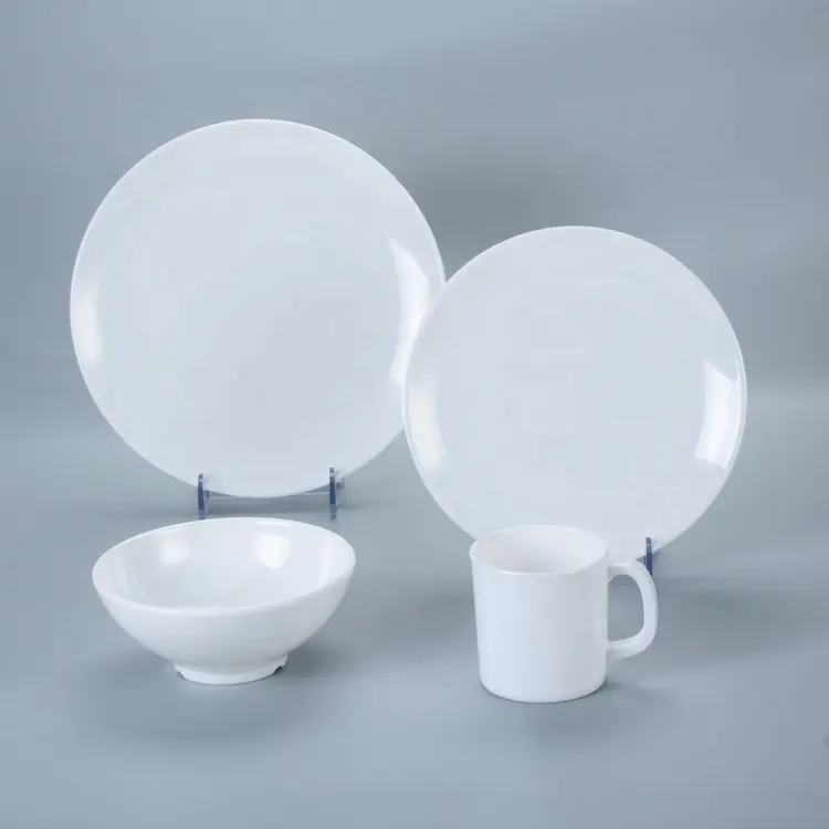 JQY меламиновая белая круглая тарелка 6,5 дюймов чаша 350cc чашки наборы посуды посуда