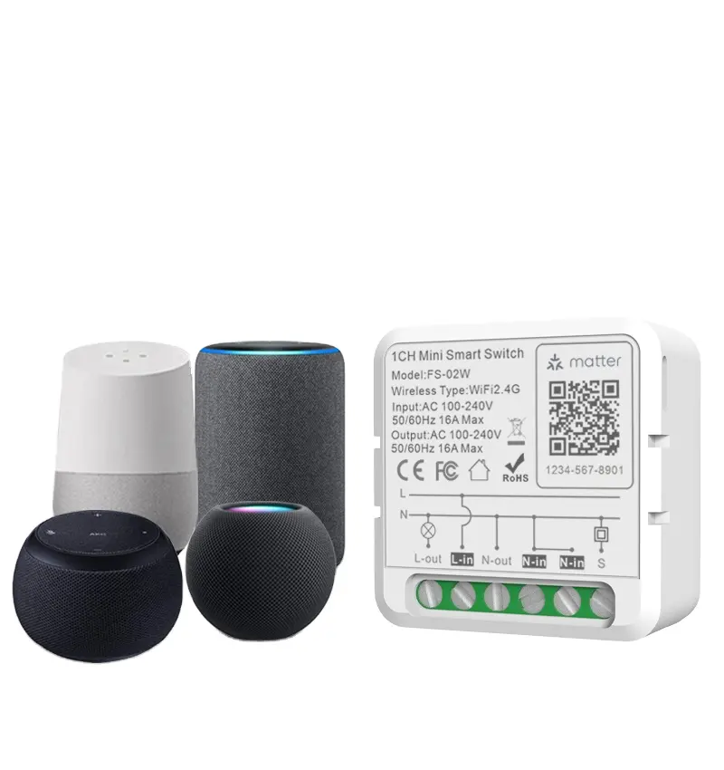 Умный переключатель Tuya, Wi-Fi, 1-сторонний переключатель управления, работает с Alexa Google Home Alice matter Mini Smart Breaker